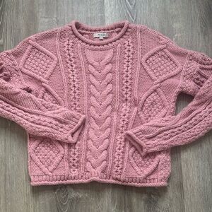 Madewell women’s Slope Cableknit Pullover Sweater size S